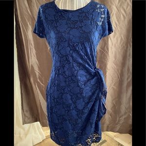 Navy blue lace dress women's Sz Small